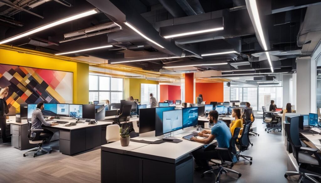 Isilumko-Activate An open office with advertising agencies working on computers.
