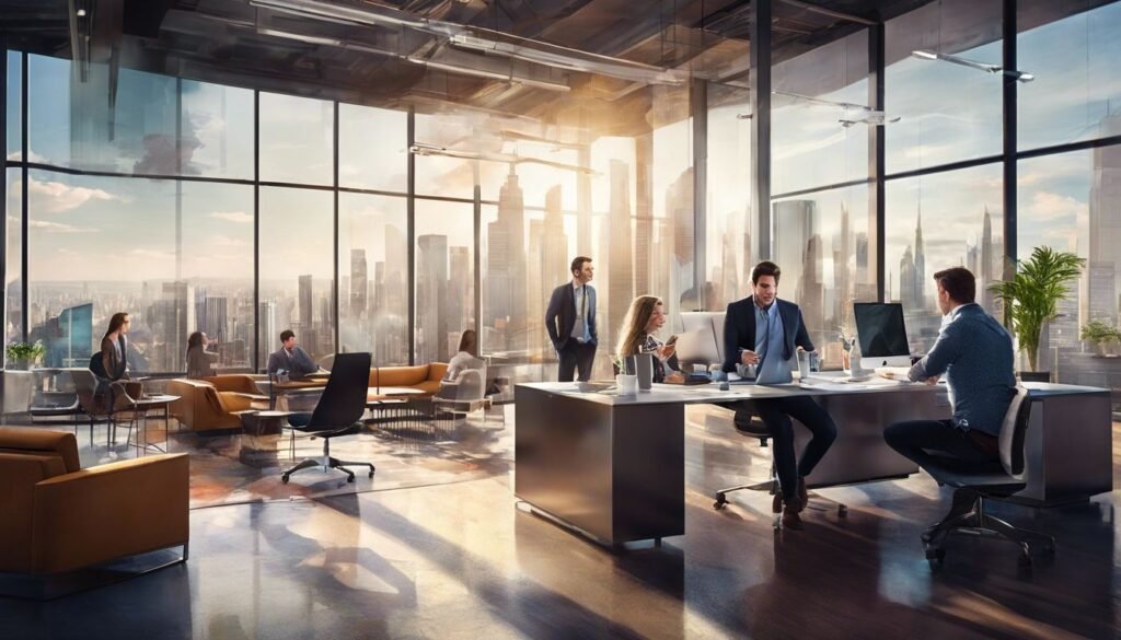 Isilumko-Activate A group of people working in an office with large windows.