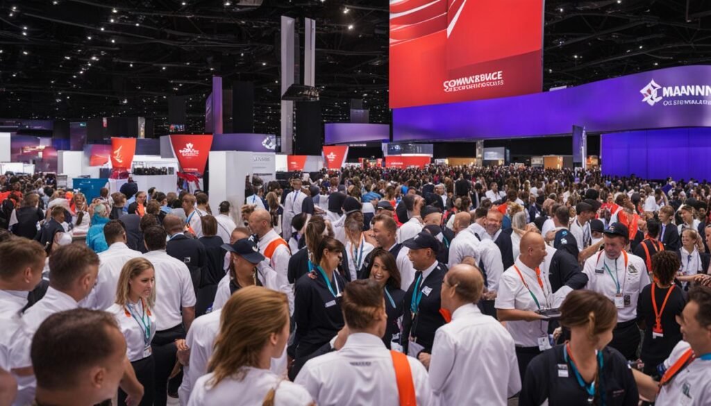 Isilumko-Activate A crowd of people at a trade show organized by an event staff agency.