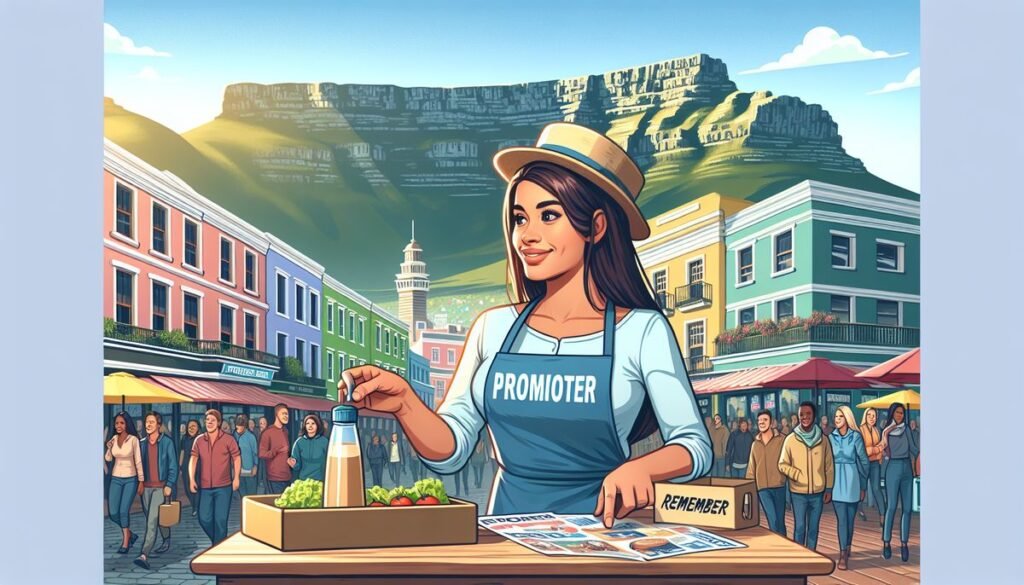 Isilumko-Activate A woman in an apron is standing in front of a city.