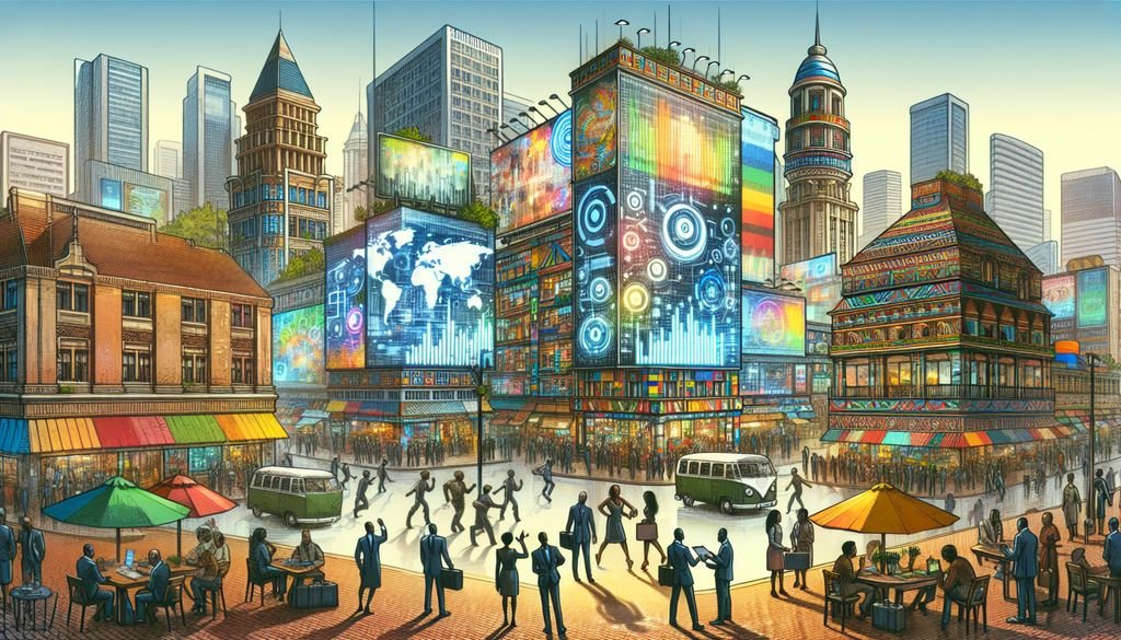 Isilumko-Activate A city street with people walking and people walking.