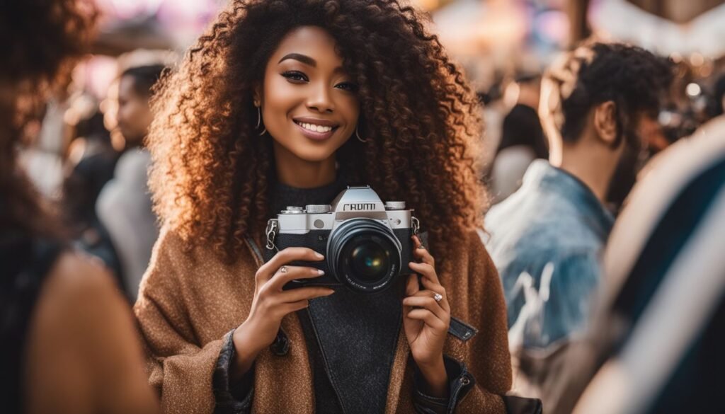 Isilumko-Activate A woman with curly hair holding a camera.