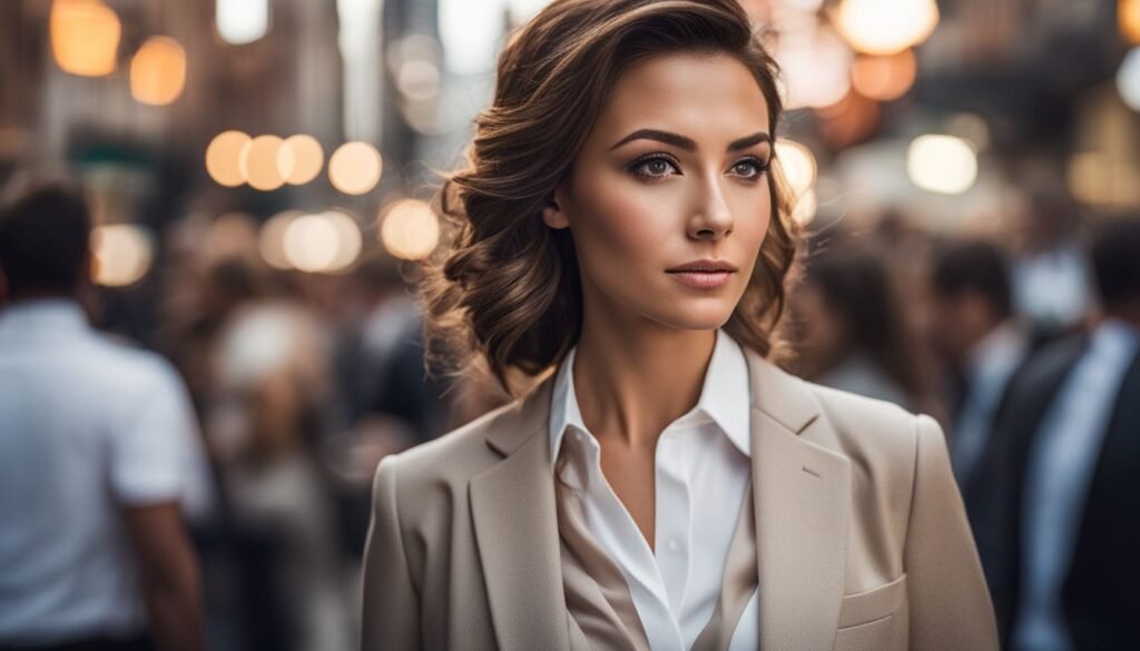 Isilumko-Activate A business woman in a tan suit standing in a crowd.