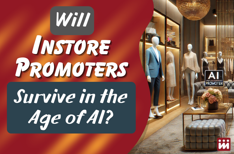 Isilumko-Activate Store mannequins are dressed in a stylish interior with a sign questioning the future of in-store promoters in the age of AI.